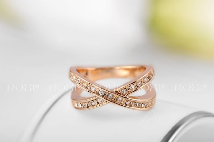 ROXI Exquisite Rose Golden Wedding Ring Platinum Plated With AAA Zircon ...